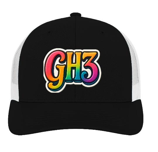 6 Panel Vintage Kappe «Trucker» bestickt