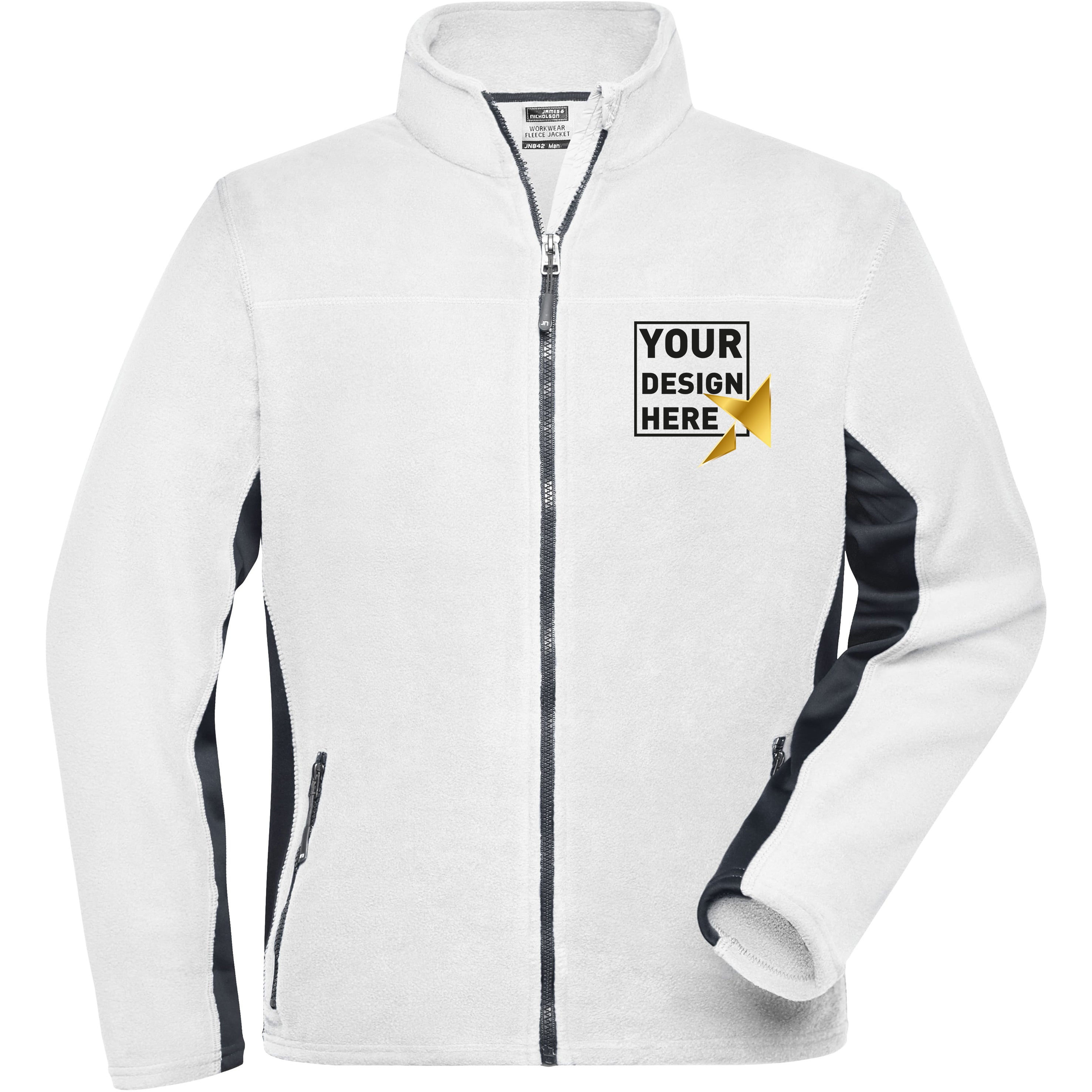 Workwear Microfleece Jacke white/carbon